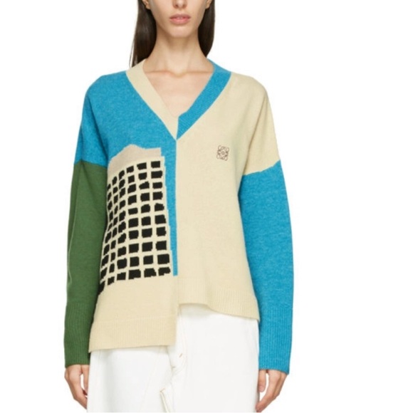 Loewe sweater wool sz s oversized Colorblock Pattern - Picture 10 of 10